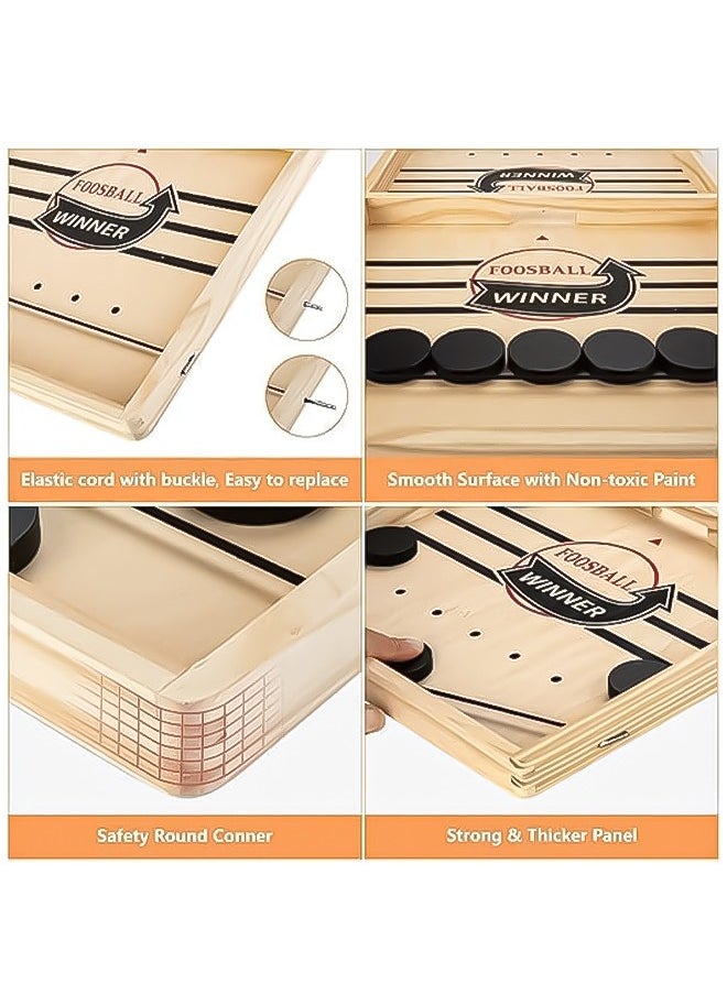 INFLUX Large Sling Puck Game -Foosball Winner Board Game-Rapid Sling Table Battle- High-Speed Wooden Hockey Table Game for Adults, Kids, and Family Fun  - Image 3