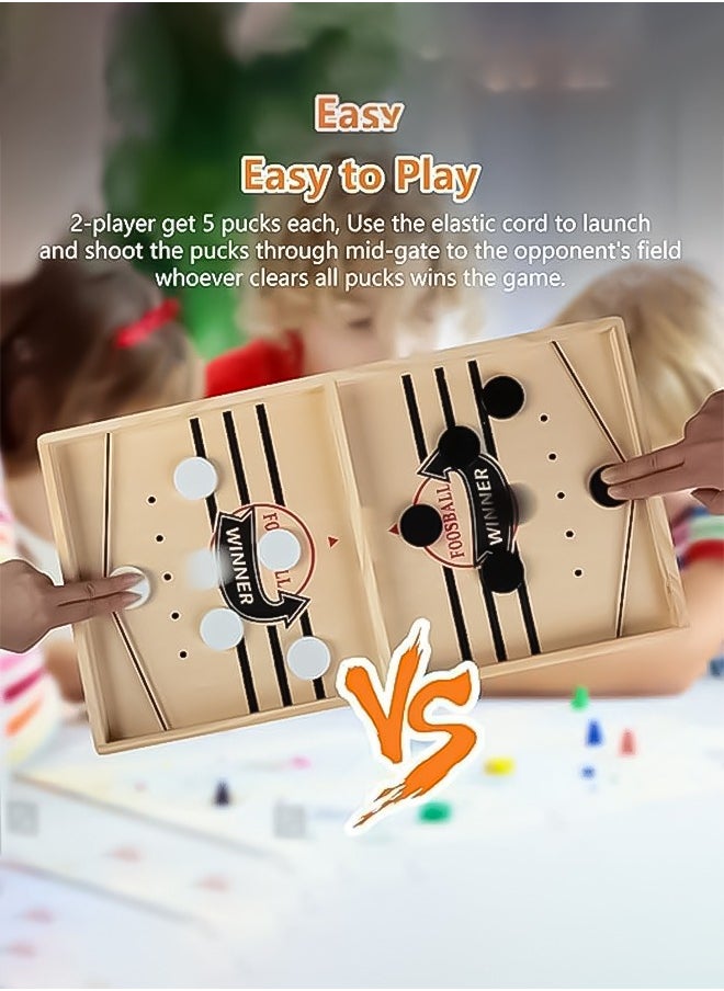 INFLUX Large Sling Puck Game -Foosball Winner Board Game-Rapid Sling Table Battle- High-Speed Wooden Hockey Table Game for Adults, Kids, and Family Fun  - Image 5