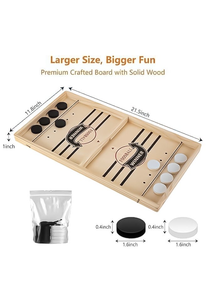 INFLUX Large Sling Puck Game -Foosball Winner Board Game-Rapid Sling Table Battle- High-Speed Wooden Hockey Table Game for Adults, Kids, and Family Fun  - Image 2