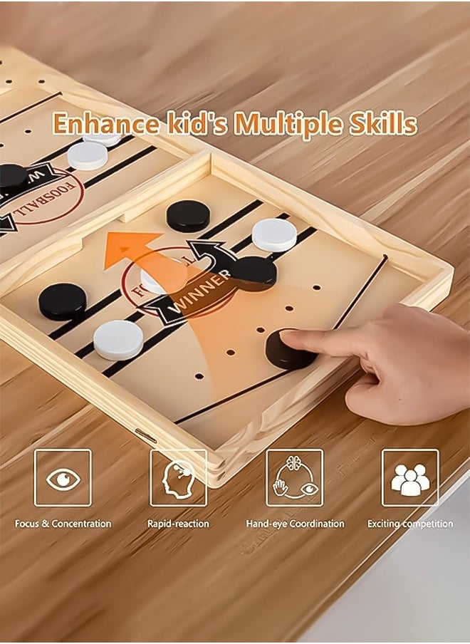 INFLUX Large Sling Puck Game -Foosball Winner Board Game-Rapid Sling Table Battle- High-Speed Wooden Hockey Table Game for Adults, Kids, and Family Fun  - Image 4