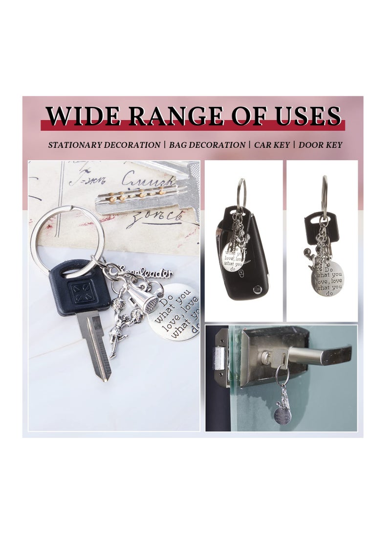 مجموعة سلاسل مفاتيح سحرية لمشجعات الفتيات والنساء، هدايا ومجوهرات مثالية لفرق التشجيع، لون فضي، 6 قطع - Image 3