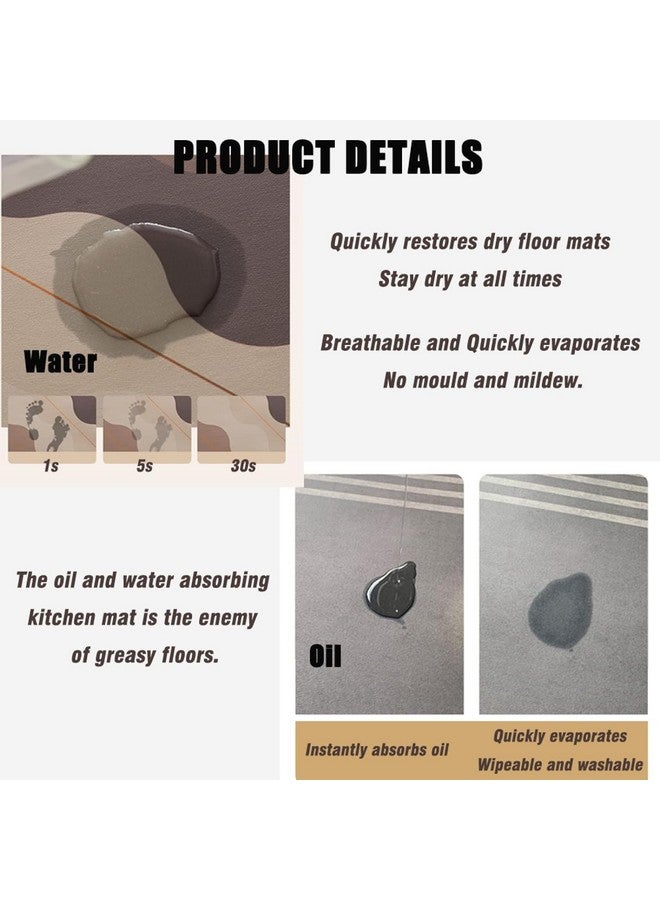 Calyrex 2 Pcs Kitchen Rugs Set Washable Kitchen Mats for Floor, Home, Sink, Bathroom Non Slip Cushioned Farmhouse Kitchen Rug Runner Standing Mat (Line-120 * 40 cm, 40 * 60 cm) (M-1) - Image 3