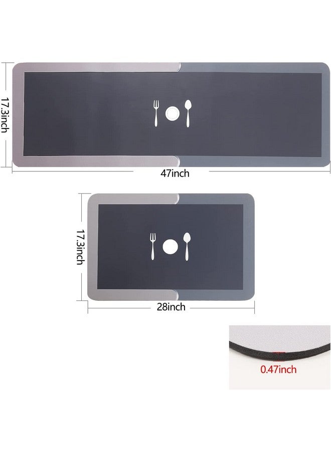 Calyrex 2 Pcs Kitchen Rugs Set Washable Kitchen Mats for Floor, Home, Sink, Bathroom Non Slip Cushioned Farmhouse Kitchen Rug Runner Standing Mat (Line-120 * 40 cm, 40 * 60 cm) (M-1) - Image 5