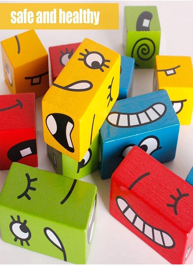 BAYBEE Wooden Expression Building Block 3D Puzzle Kids Toys Wooden Toy Face Matching Block Games Learning Educational Baby Toys 3D Puzzle Blocks For Kids 3+Years Boys Girls  - Image 5