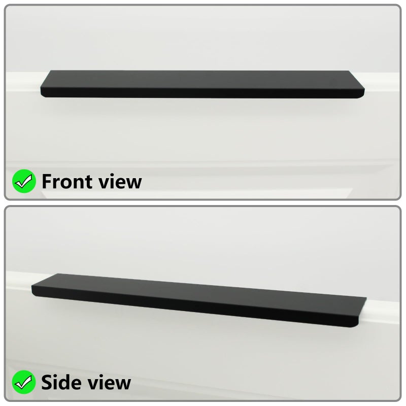 Hanihua 5 Pack Black Finger Pulls For Cabinets 160Mm/6.3Inch Hole Centers, Modern Edge Pulls Kitchen Cabinet Handles Drawer Tabs Pull Hardware Aluminum - Image 4