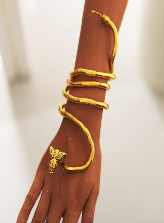 Blindery Punk Snake Necklace Bendable Choker Costume Animal Snake Necklace Medusa Snake Bracelet for Halloween and Nightclub (gold2) - Image 4