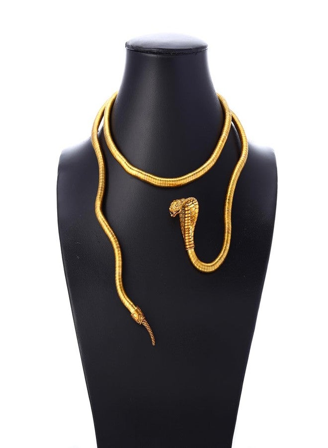 Blindery Punk Snake Necklace Bendable Choker Costume Animal Snake Necklace Medusa Snake Bracelet for Halloween and Nightclub (gold2) - Image 5