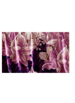 RISHAHOME Light weight Extra Soft Floral design Single Size Solid Flannel Fleece Throw Blanket all season Blanket 150x200cm 100% Polyester-Multicolor  - Image 2