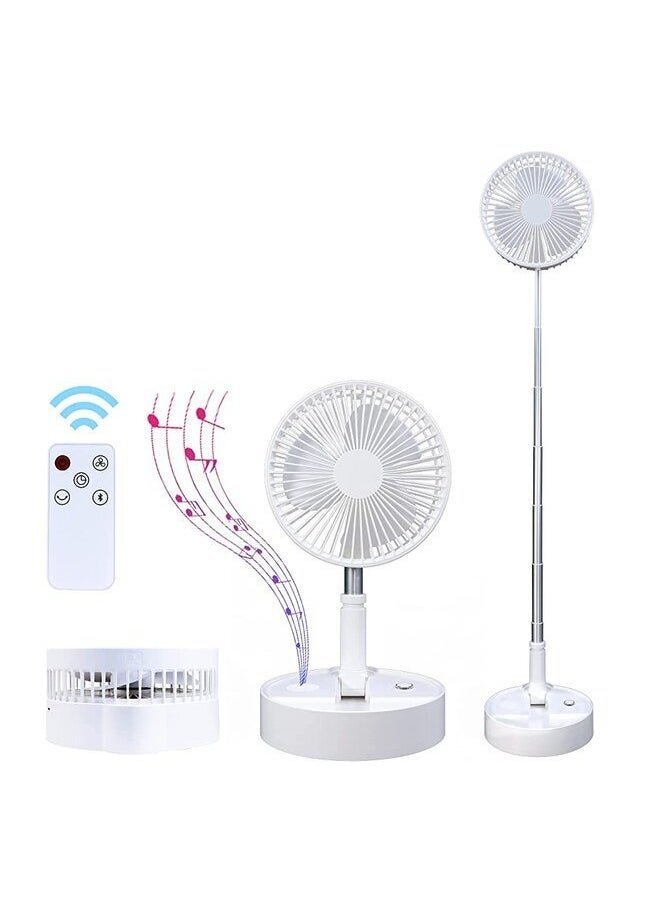 ZOLELE - Storable Foldable Fan With Wireless Speaker Type-C Fast Charging Remote Control 180 Angle Adjustment 7200Mah Capacity | P10S | - Image 1