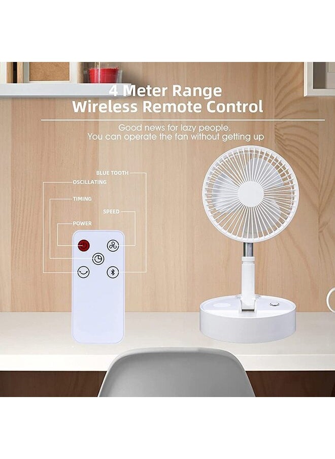 ZOLELE - Storable Foldable Fan With Wireless Speaker Type-C Fast Charging Remote Control 180 Angle Adjustment 7200Mah Capacity | P10S | - Image 1