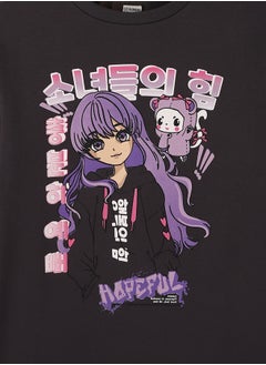 LC WAIKIKI Crew Neck Printed Long Sleeve Girl Dress  - Image 3