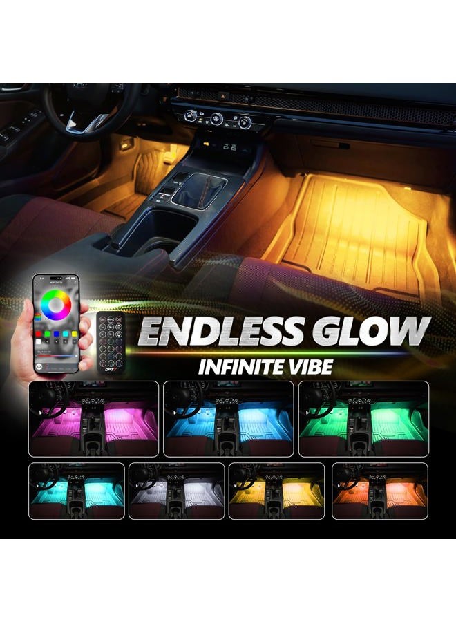 OPT7 Aura PRO Car Interior Lighting Kit Bluetooth Smart-Color LED Strip - 4pc - App Enabled- iOS & Android - Image 3