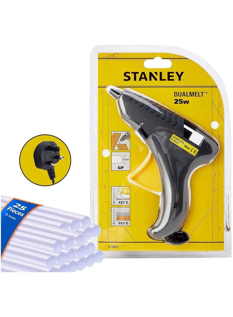 Stanly Stanley Glue Gun and Hot Glue Gun Sticks 25 pcs, Heavy-duty Glue Gun with Trigger Feed Dual Melt Glue Gun  - Image 1