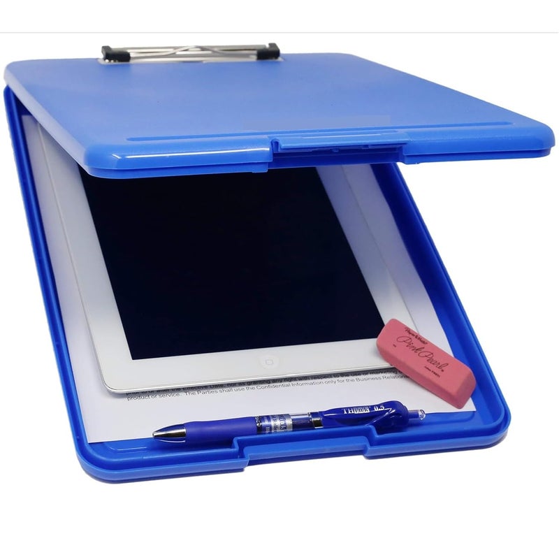 PRANIJ Versatile Foldable Plastic Clipboard with Built-in Storage and Pen Holder - Ideal for School, Office, Travel - Perfect for Students, Teachers, Doctors, Nurses, Professionals (Dark Blue) - Image 4