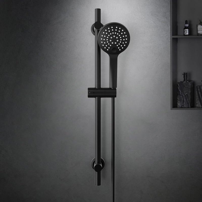 User friendly optimized build Görbach Rail Shower Kit, Shower System with Hand Shower, Shower Rod, Hand Shower Hose, Shower Rod Set 70cm (D12, Black) Safe material - Image 1