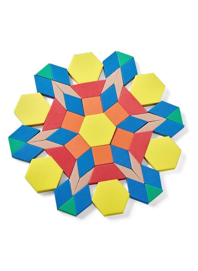 hand2mind hand2mind Foam Pattern Blocks, Foam Shapes, Geometric Shapes for Kids, Pattern Play, Toddler Pattern Blocks, Shapes for Kindergarten, 3D Shapes Manipulatives, Sorting Math (Set of 250) - Image 1