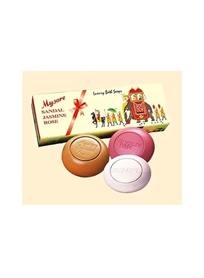 Mysore Sandal Soap Jasmin Rose 3 In 1 Gift pack (450 g) - Image 2