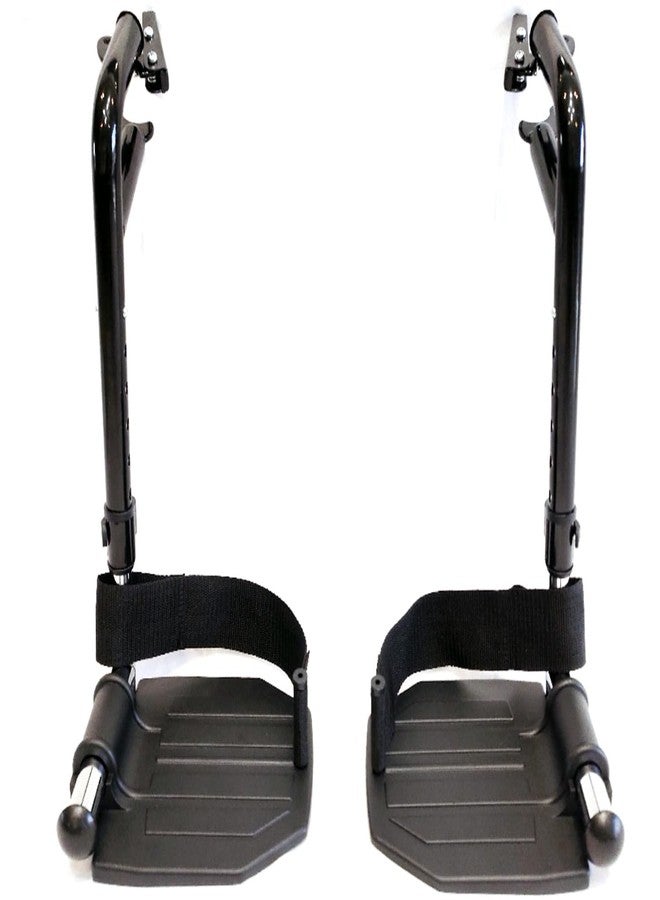 ForconMed Heavy-Duty Wheelchair footrest Replacement,Economy Footrest for Bariatric Wheelchairs and Transport Chair, Aluminum Footplates and Heel Loops,Universal Swing Away Footrests, stdsf-tf(1 Pr, Black) - Image 3