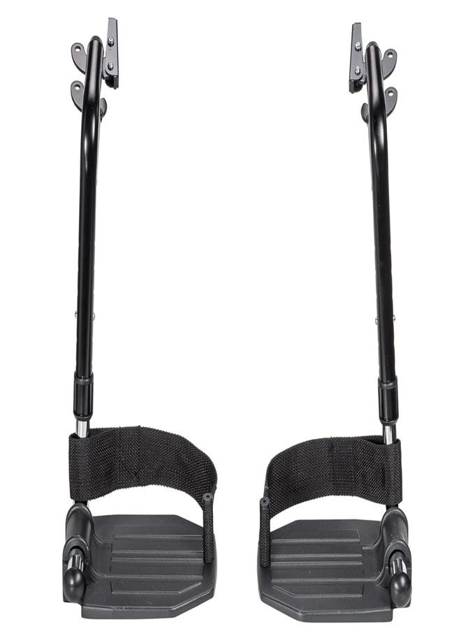 ForconMed Heavy-Duty Wheelchair footrest Replacement,Economy Footrest for Bariatric Wheelchairs and Transport Chair, Aluminum Footplates and Heel Loops,Universal Swing Away Footrests, stdsf-tf(1 Pr, Black) - Image 1