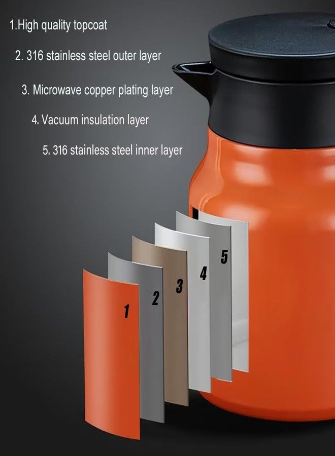 MofivKce 1000ml Smart Temperature Control Vintage Floral Tea Thermos Stainless Steel Insulated Mug with Built-In Filter Double Wall Vacuum Travel Tumbler for Hot Cold Drinks (White Snow Tower) - Image 4