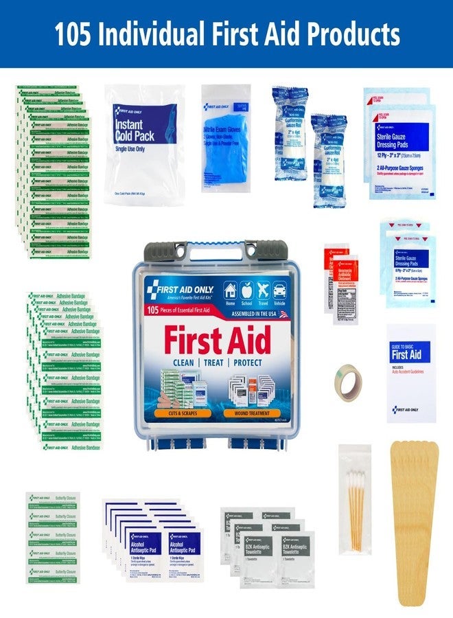 First Aid Only 91249 On-The-Go All-Purpose Emergency First Aid Kit for Car, Travel, Home and Business, 105 Pieces - Image 3