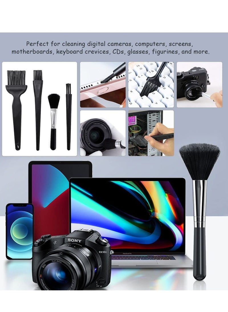 Excefore Anti Static Brushes, Keyboard Brush, PC Cleaning Kit, Dust 4 Piece Small Portable Plastic Handle Nylon Computer Brush Kit (Black)  - Image 3