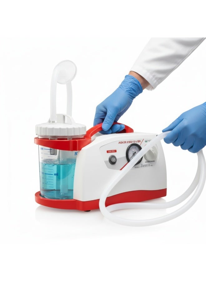 كا-مي جهاز شفط بلغم طبي محمول ASKIR 230 ببطارية داخلية، صناعة إيطالية، استخدام منزلي وعيادات، أداء موثوق وسهل التشغيل - Image 3