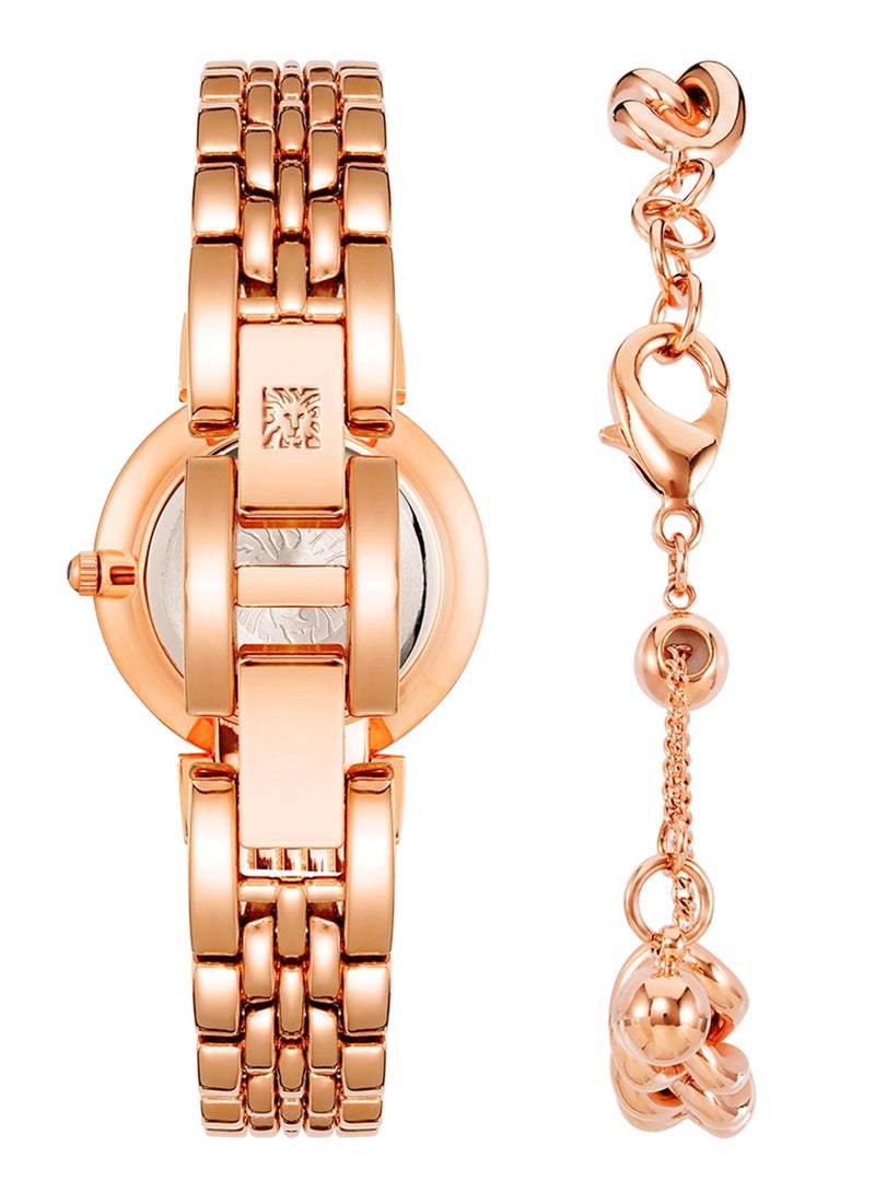 ANNE KLEIN طقم ساعة وسوار بريميوم مرصع بالكريستال للسيدات من آن كلاين AK2928BRST  - Image 2