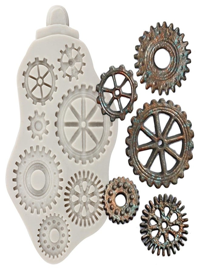 MINFEIDMS Steampunk Gear Fondant Mold Gears Silicone Molds For Cake Decorating Cupcake Topper Candy Chocolate Gum Paste Polymer Clay - Image 1