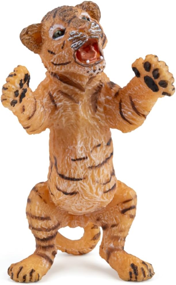Papo handpainted  figurine Wild animal kingdom  Standing Tiger Cub 50269 Collectible  For Children  Suitable for Boys and Girls From 3 years old - Image 1