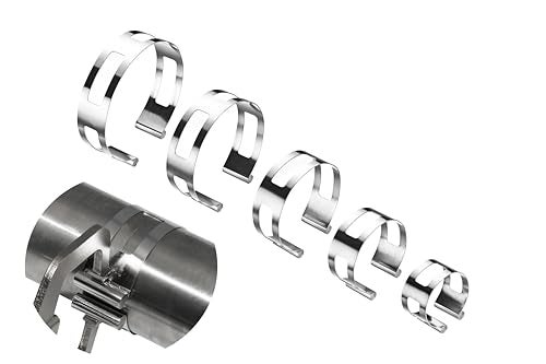 GJYSYP 5Piece Stainless Steel Exhaust Pipe Clamps, Universal, for Welding and Exhaust Repairs (2" 2.5" 3" 3.5" 4") - Image 1