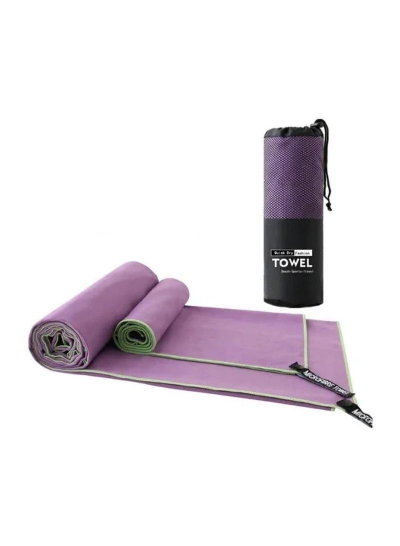 سباير هيوز مناشف السفر والرياضة من SPIREHUES من الألياف الدقيقة سريعة الجفاف، منشفة شاطئ مضغوطة وخفيفة الوزن، مناشف التخييم الكبيرة، عبوة من قطعتين (40 * 80 سم + 76 * 152 سم) - Image 1