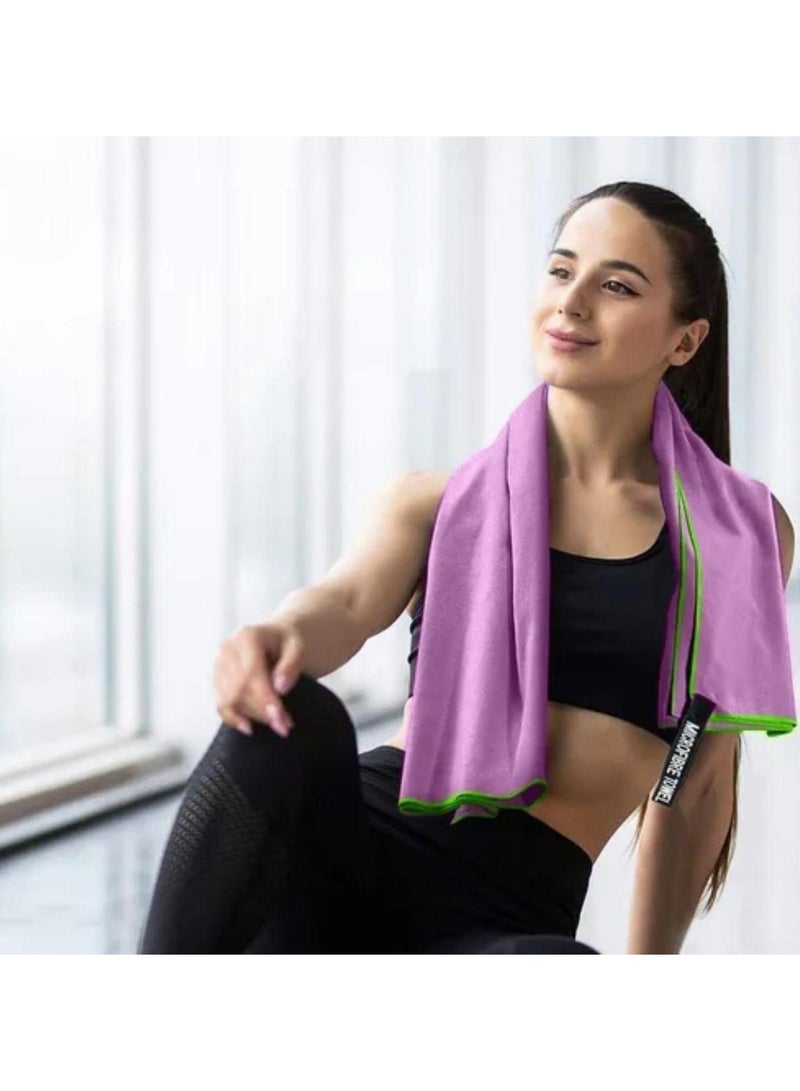 سباير هيوز مناشف السفر والرياضة من SPIREHUES من الألياف الدقيقة سريعة الجفاف، منشفة شاطئ مضغوطة وخفيفة الوزن، مناشف التخييم الكبيرة، عبوة من قطعتين (40 * 80 سم + 76 * 152 سم) - Image 5