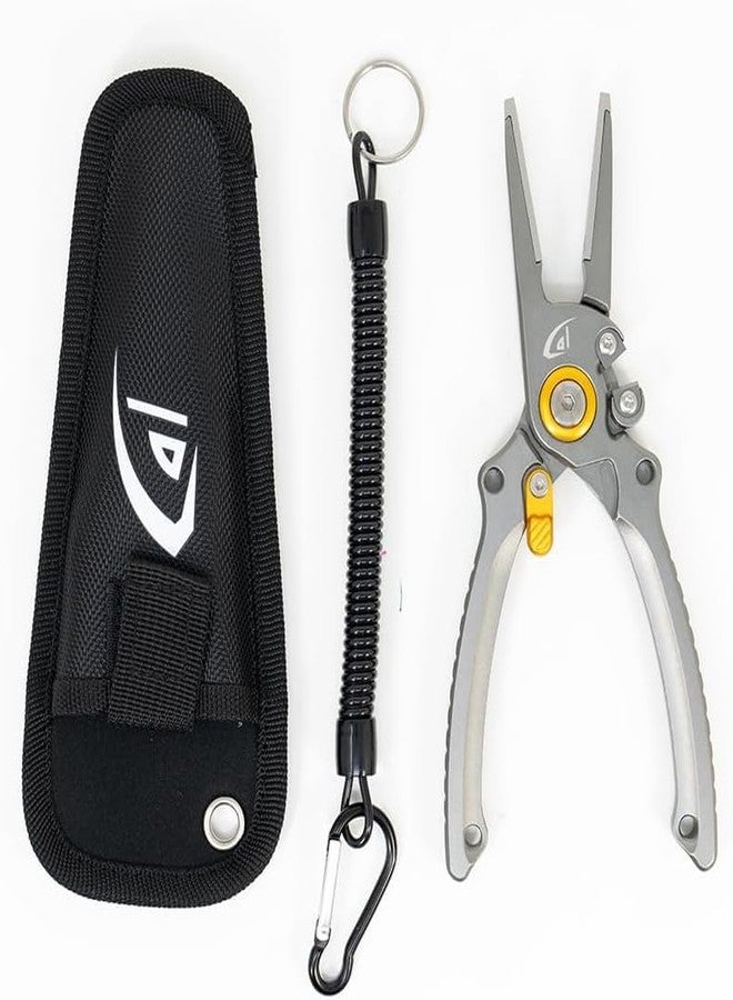 danco 2 Pack Aluminum 7.5” Precision Fishing Pliers with Stainless Steel Jaws, Cuts Braid with Ultra-Sharp Tungsten Carbide Side Cutter, Lockable, with Sheath, perfect for Fresh & Saltwater - Image 2