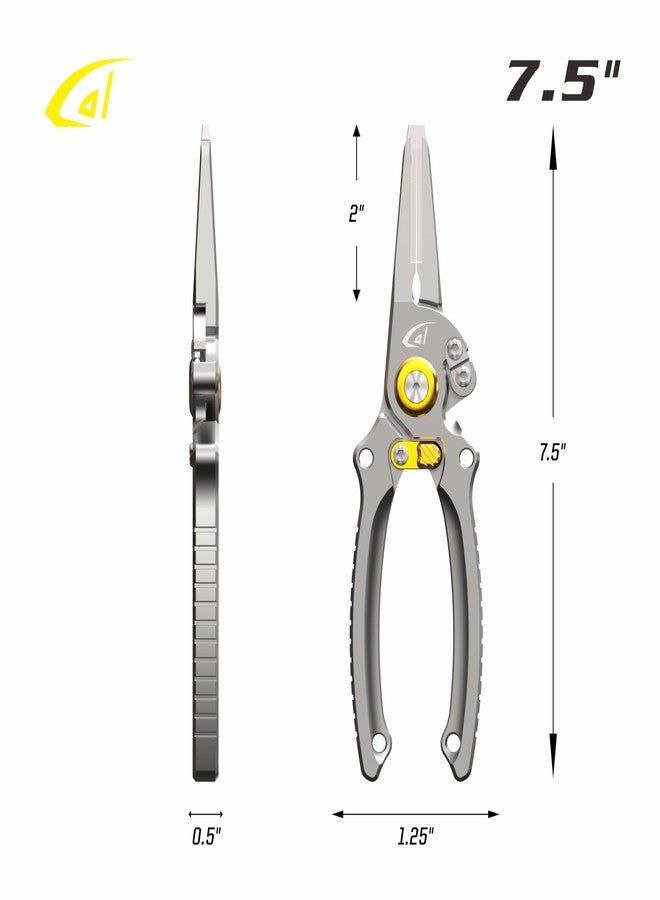 danco 2 Pack Aluminum 7.5” Precision Fishing Pliers with Stainless Steel Jaws, Cuts Braid with Ultra-Sharp Tungsten Carbide Side Cutter, Lockable, with Sheath, perfect for Fresh & Saltwater - Image 3