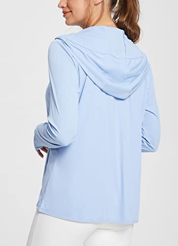 baleaf Women's SPF Jacket Sun Shirt UV Protection Hoodie Zip Up Long Sleeve Hooded Summer Clothing Running Hiking Kentucky Blue 2XL - Image 2
