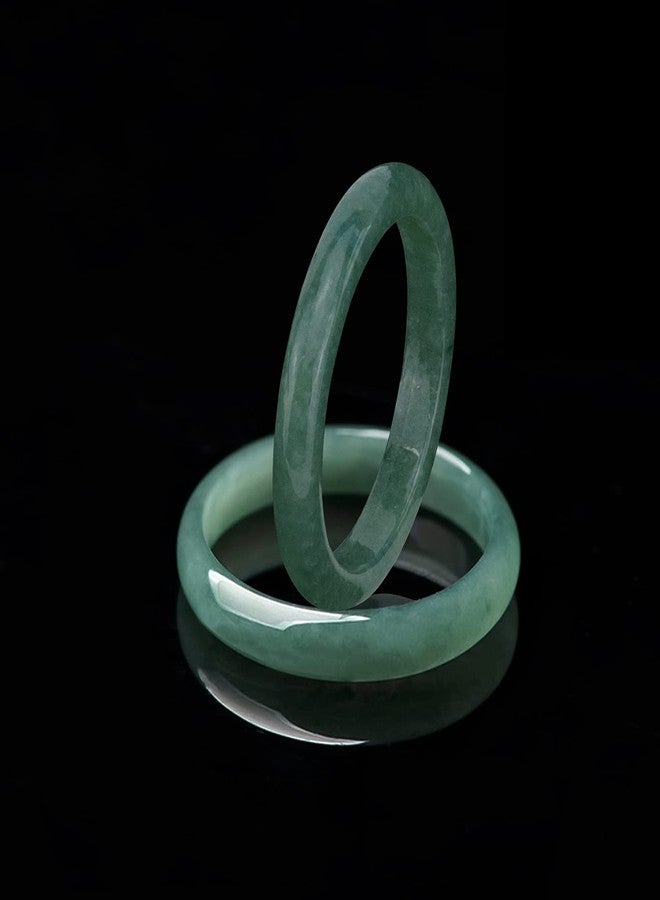 NAHARO Natural Green Jade Ring for Women,Good Luck Jewelry Natural Ring for Women with Gift Box (Green, 8) - Image 2