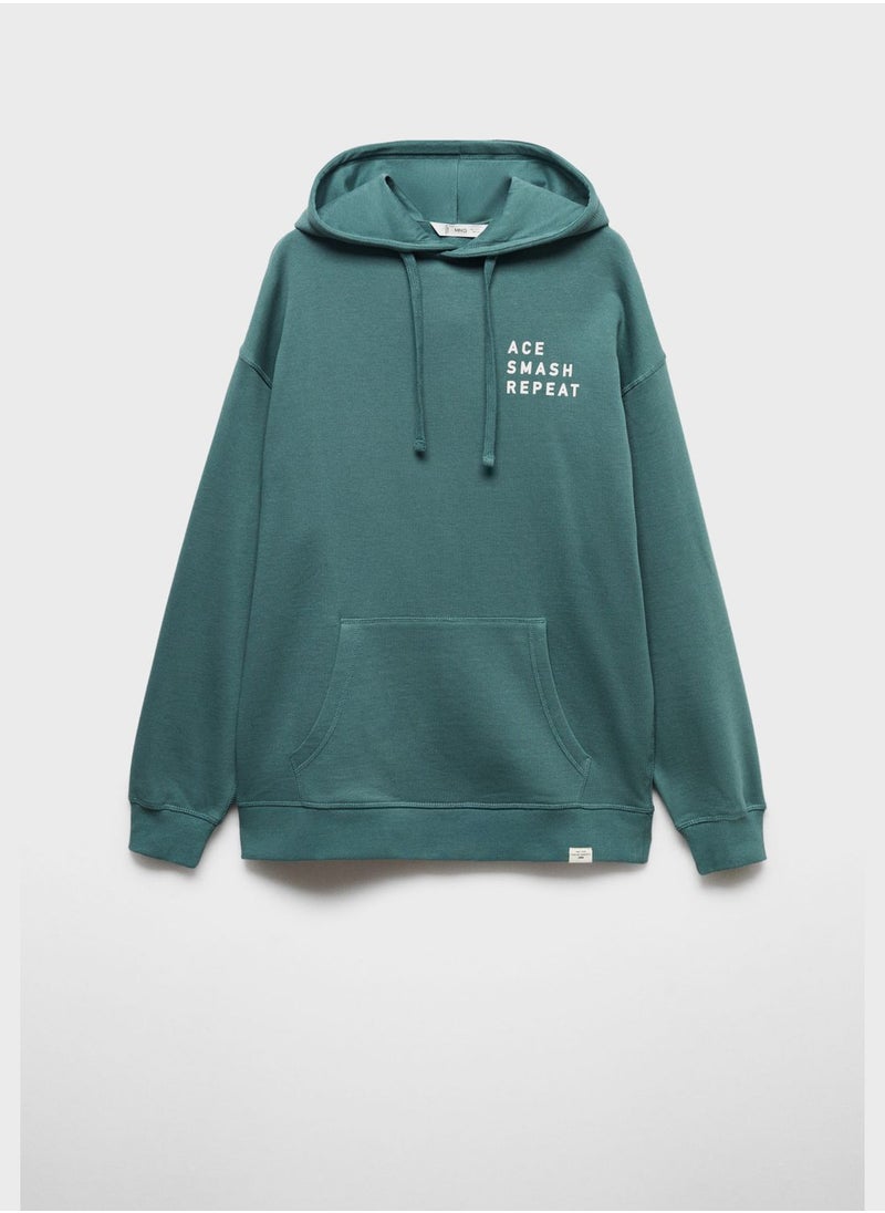 MANGO - Youth Text Print Hoodie - Image 1