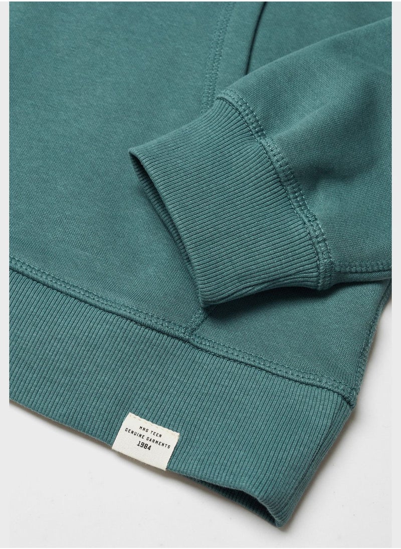 MANGO - Youth Text Print Hoodie - Image 1