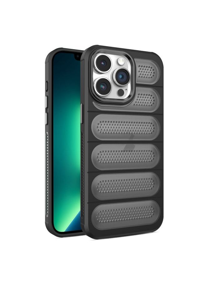 HuHa Case Cover For iPhone 13 Pro Cooling Armor Translucent Mesh Breathable Phone Case Black 