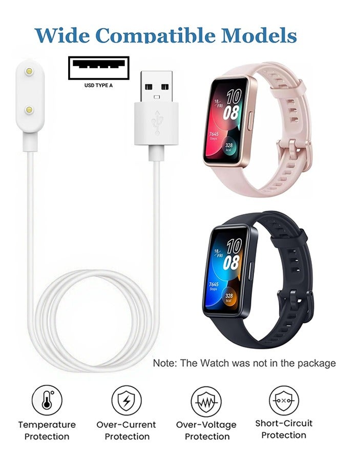 1 Meter USB-A Port Charger Cable Compatible for Huawei Watch Fit/Fit 2/Fit Mini - Huawei Band 7/7nfc/6/6 Pro - Huawei 4X/4Pro - Honor Watch ES - Honor Band 6 Smart Watch Charging Cable - Overvoltage Current Protection - Universal Smart Watch Charging Cable - Smartwatch Replacement Magnetic Charging Cord - White 3.3ft