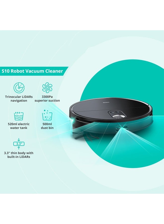 360 - S10 Robot Vacuum Ultral Thin Build-in Trinocular LiDARs 3300Pa Wifi Connected Works With Alexa - Image 1