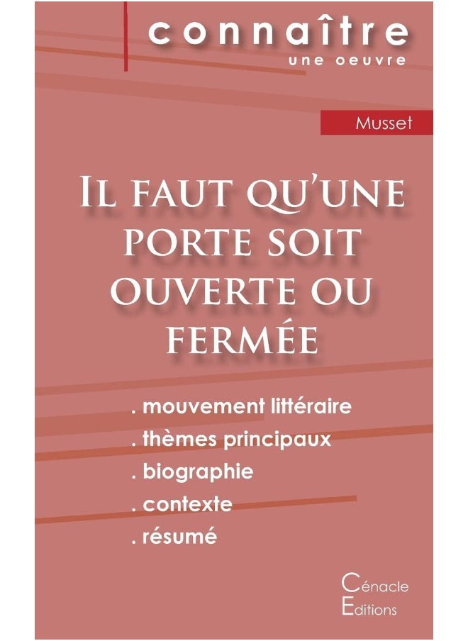 Fiche de lecture Il faut qu'une porte soit ouverte ou fermée (Analyse littéraire de référence et résumé complet) 
