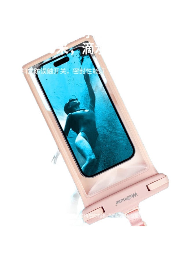 Wellhouse Waterproof Phone Case, Swimming Rafting Diving Waterproof Cover, Touchscreen Compatible, 3D Enlarged 8-Inch, Pink - Image 1
