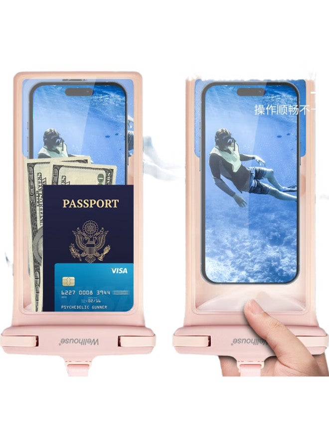 Wellhouse Waterproof Phone Case, Swimming Rafting Diving Waterproof Cover, Touchscreen Compatible, 3D Enlarged 8-Inch, Pink - Image 3