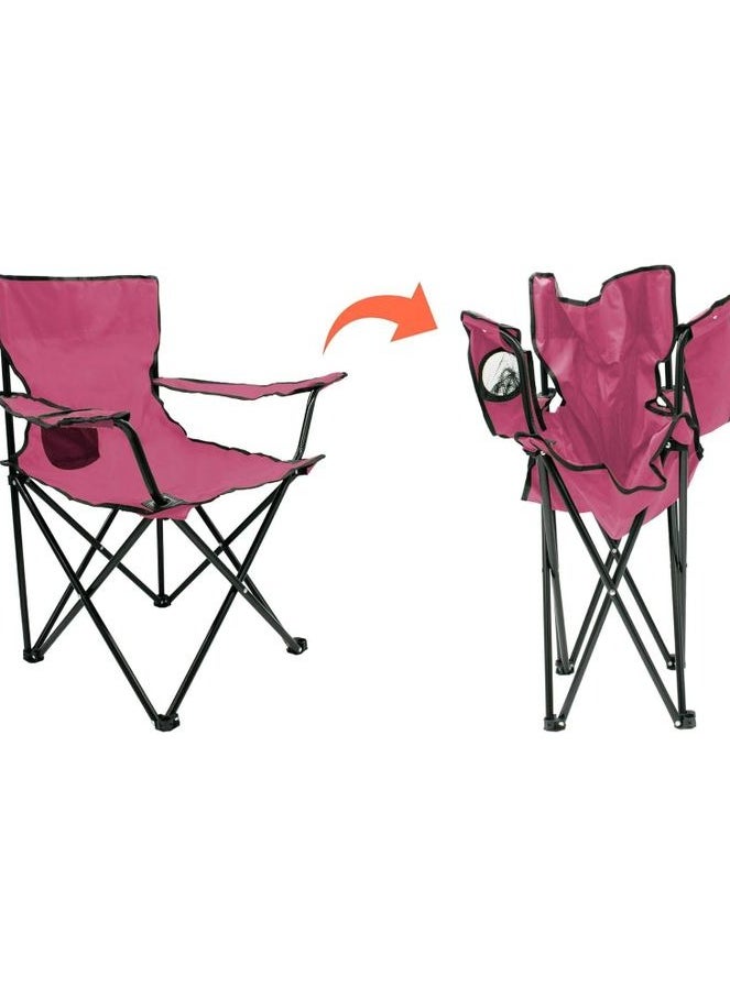 Generic - Folding Camping Chair Compact Lightweight Design with Cup Holder and Carry Bag for Camping, Fishing, Beach - Image 1