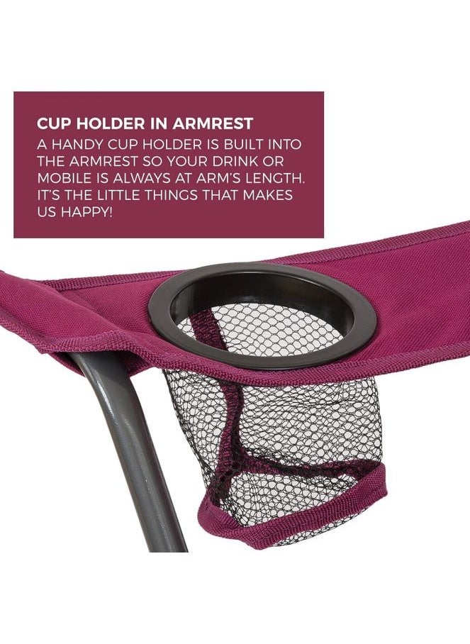 Generic - Folding Camping Chair Compact Lightweight Design with Cup Holder and Carry Bag for Camping, Fishing, Beach - Image 1