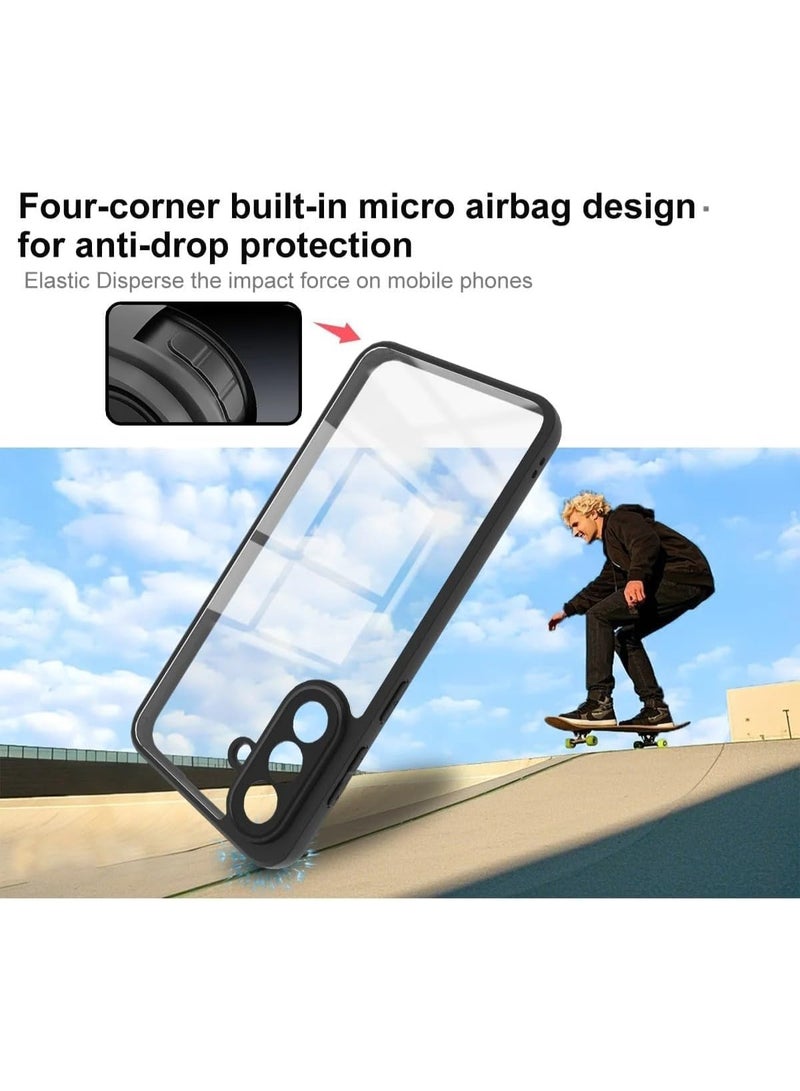 Transparent case for Samsung Galaxy A37 phone, shock-resistant made of thermoplastic polyurethane with black edges, 360-degree shock protection to protect the camera, non-yellowing, designed for Samsung Galaxy A37 mobile. - Image 4