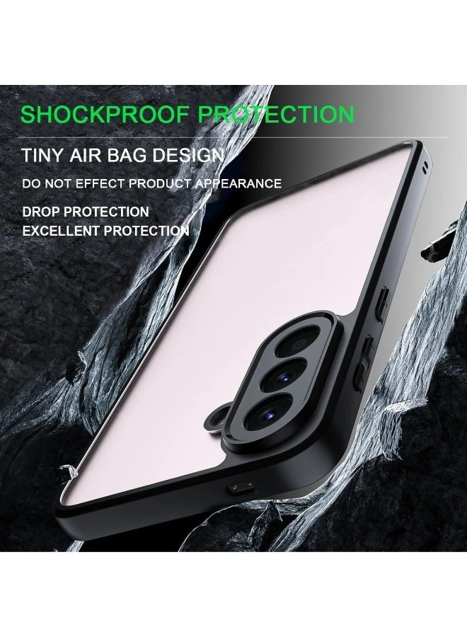 Transparent case for Samsung Galaxy A37 phone, shock-resistant made of thermoplastic polyurethane with black edges, 360-degree shock protection to protect the camera, non-yellowing, designed for Samsung Galaxy A37 mobile. - Image 5