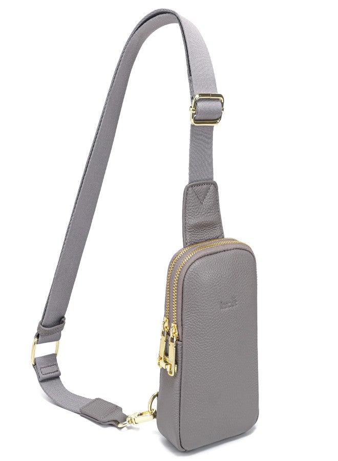INICAT Genuine Leather Small Sling Bag Anti Theft Crossbody Bags Travel Purses for Woman(Grey - Image 1